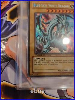 PSA 7 Blue Eyes White Dragon BPT-003 2002 REVERSE FOIL ERROR MISPRINT NM