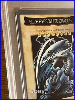 PSA 8 1998 Bandai MINT Blue Eyes White Dragon English Yu-Gi-Oh Holo Rare 1st