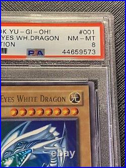 PSA 8 Blue-Eyes White Dragon SDK-001 1st Edition North American 2002 Yu-Gi-Oh