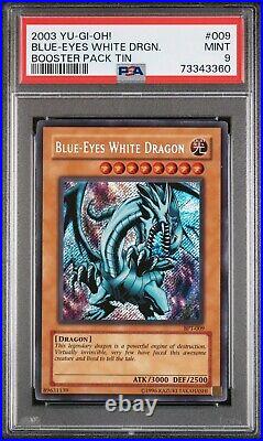 PSA 9 Mint Blue-Eyes White Dragon BPT-009 2003 Tin Promo Secret Rare YuGiOh