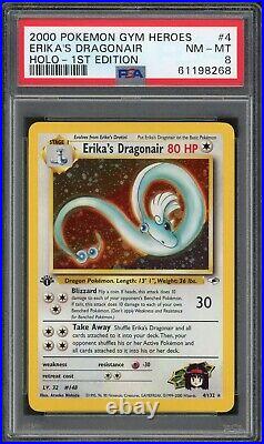 Pokemon PSA 8 NM-MT 1st Edition Gym Heroes Holo Erika's Dragonair 4/132