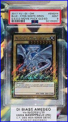 Psa 9 Blue-eyes White Dragon Mvp1-engv4 D. S. O. D. Movie Pack Gld. Ed. 2017