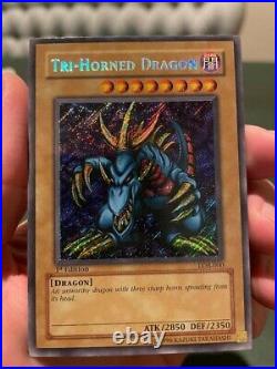 Tri-Horned Dragon Legend of Blue Eyes White Dragon LOB-000 1st Lightly Played