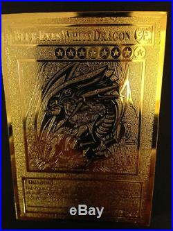 USA Seller Yugioh BLUE-EYES WHITE DRAGON English Golden Metal Card Custom Made