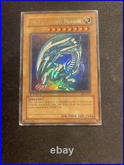 VERY RARE Blue-Eyes White Dragon SDK-00 1st Edition So So Condition Played