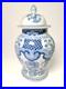 Vintage-Chinese-Dragon-Blue-White-Porcelain-Vase-With-Lid-10-5-EUC-Antique-01-advx