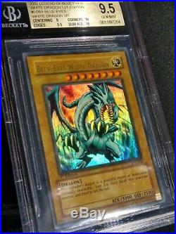 WAVY Blue-Eyes White Dragon (LOB-001) 1st edition BGS 9.5 GEM with strong subs