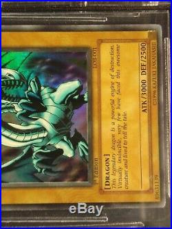 WAVY Blue-Eyes White Dragon (LOB-001) 1st edition BGS 9.5 GEM with strong subs