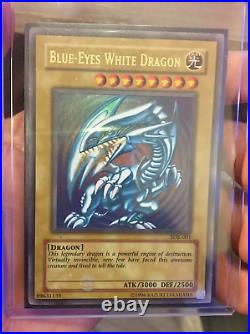 YU-GI-OH! UNIQUE MISPRINT 2002 Blue Eyes White Dragon SDK-001 (NM) HOLO BLEED
