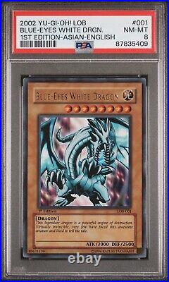 YUGIOH 1st Edition Legend Blue Eyes BLUE-EYES WHITE DRAGON LOB-001 Asian English