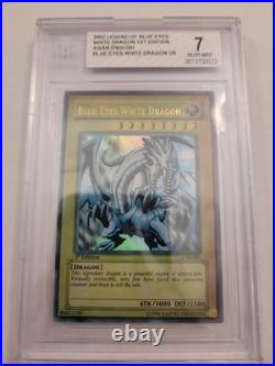 YUGIOH 1st Edition Legend Blue Eyes BLUE-EYES WHITE DRAGON LOB-001 Asian English