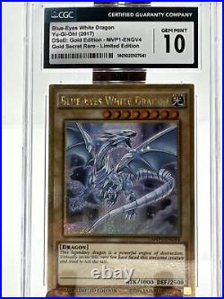 YUGIOH CGC 10 2017 Blue-Eyes White Dragon MVP1-ENGV4 Gold Rare Limited Edition