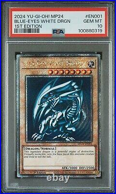 YUGIOH PSA 10 2024 Blue-Eyes White Dragon MP24-EN001 QCR 1st Edition 0319