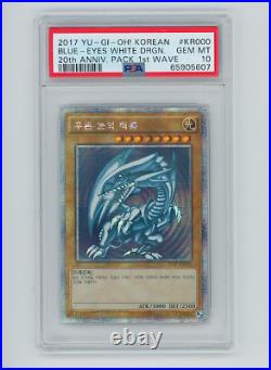 YUGIOH! PSA 10 GEM MINT 2017 Blue-Eyes White Dragon 20AP-KR000 Starlight Prismat