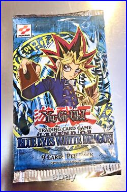 YUGIOH Square Logo UNLIMITED Sealed Blue Eyes White Dragon Unweighed LOB RARE