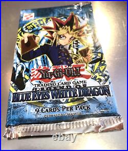 YUGIOH Square Logo UNLIMITED Sealed Blue Eyes White Dragon Unweighed LOB RARE