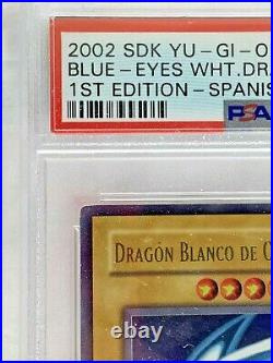 Yu-Gi-Oh! 2002 Blue Eyes White Dragon Spanish SDK-001 1st Edition PSA 10 POP 2