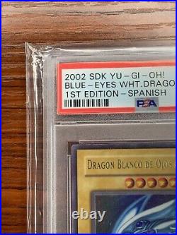 Yu-Gi-Oh! 2002 Blue Eyes White Dragon Spanish SDK-001 1st Edition PSA 10 POP 2