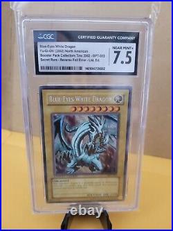 Yu-Gi-Oh! 2002 Promo BLUE-EYES WHITE DRAGON Reverse Foil ERROR BPT-003 CGC 7.5