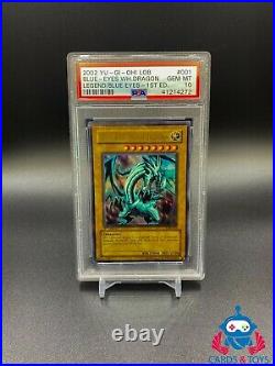 Yu-Gi-Oh! Blue-Eyes White Dragon 1 Edition LOB-001 PSA 10 Gem Mint Wavy 2002