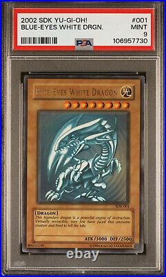 Yu-Gi-Oh Blue-Eyes White Dragon 2002 Starter Deck Kaiba WAVY #SDK-001 PSA 9