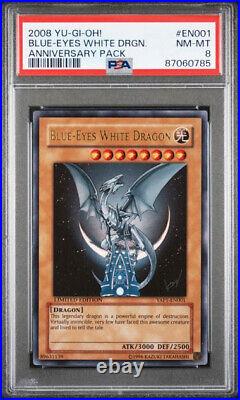 Yu-Gi-Oh! Blue-Eyes White Dragon Anniversary Ultra Rare YAP1-EN001 PSA 8