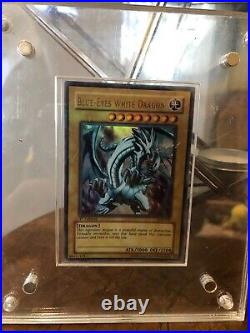 Yu-Gi-Oh Blue-Eyes White Dragon LOB-001 1st Edition & 1st edition booster pack