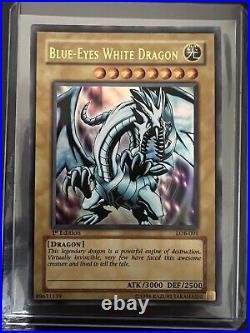 Yu-Gi-Oh! Blue-Eyes White Dragon LOB-001 1st Edition Asian English