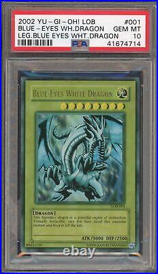 Yu-Gi-Oh! Blue-Eyes White Dragon Legend of Blue Eyes Unlim. LOB-001 FADED PSA 10