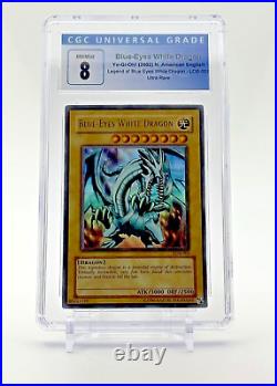 Yu-Gi-Oh! Blue-Eyes White Dragon Legend of Blue Eyes White Dragon LOB-001 CGC 8