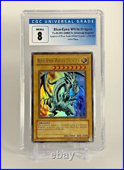 Yu-Gi-Oh! Blue-Eyes White Dragon Legend of Blue Eyes White Dragon LOB-001 CGC 8