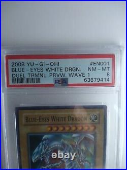 Yu-Gi-Oh! Duel Terminal Preview Wave 1 DTP1-EN001 Blue Eyes White Dragon PSA 8