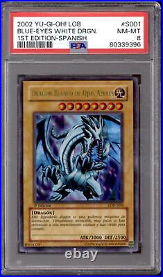 Yu-Gi-Oh Legend LOB 1st Edition Spanish Blue-Eyes White Dragon LDD-S001 PSA 8