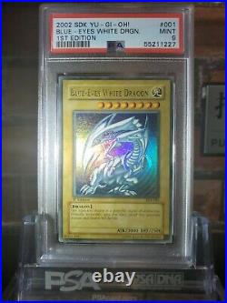 Yu-gi-oh! Psa9 1st English Blue-eyes White Dragon SDK-001