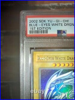 Yu-gi-oh! Psa9 1st English Blue-eyes White Dragon SDK-001