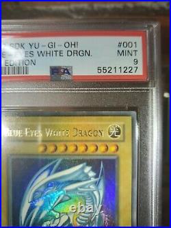 Yu-gi-oh! Psa9 1st English Blue-eyes White Dragon SDK-001