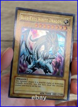 YuGiOh BLUE EYES WHITE DRAGON LOB-001 1st Edition Ultra Rare NEAR MINT #N3