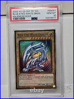 YuGiOh! Blue-Eyes White Dragon (MAGO-EN001) 1st Edition Maximum Gold PSA 10