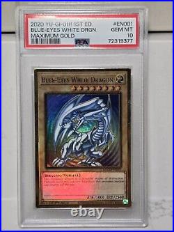 YuGiOh! Blue-Eyes White Dragon (MAGO-EN001) 1st Edition Maximum Gold PSA 10