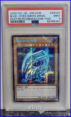 YuGiOh Blue-Eyes White Dragon PSA 9 MINT PRISMATIC SECRET RARE