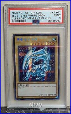 YuGiOh Blue-Eyes White Dragon PSA 9 MINT PRISMATIC SECRET RARE