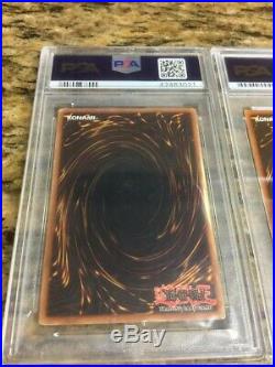 YuGiOh Blue-Eyes White Dragon SDK-001 Dark Magician SDY-006 1st Edition PSA 3/4