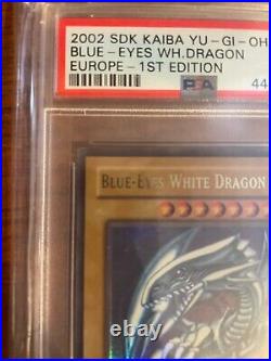 YuGiOh Blue-Eyes White Dragon SDK-E001 1st Edition PSA 5 (SDK European)