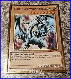 YuGiOh Error Miscut! Blue-Eyes White Dragon mged-EN001 Premium Gold 1st MINT