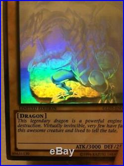 YuGiOh Gold Ghost Rare of BLUE-EYES WHITE DRAGON GLD5-EN001 Limited Edition NEW