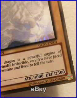 YuGiOh Gold Ghost Rare of BLUE-EYES WHITE DRAGON GLD5-EN001 Limited Edition NEW