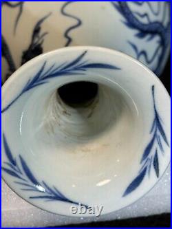 Yuan Dynasty Blue and White Dragon Vase Ancient Porcelain