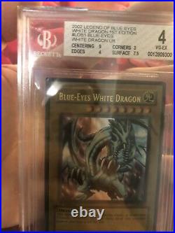 Yugioh 1st Ed WAVY Blue-Eyes White Dragon BGS 4 LOB-001 Ultra Rare N. American