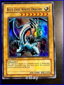 Yugioh 1st Edition Blue Eyes White Dragon LOB-001 Ultra Rare NM