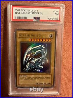 Yugioh 1st Edition Blue-Eyes White Dragon SDK-001 PSA 7 2002